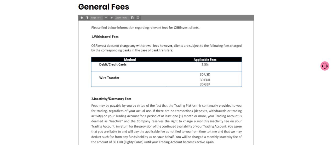 Comisiones - OBRinvest